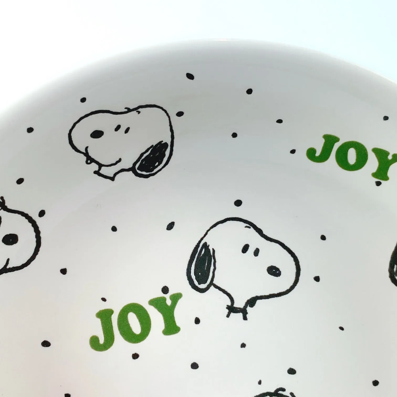 Peanuts Charlie Brown & Friends & Snoopy Dot Dot Joy Holiday Bowl 9"