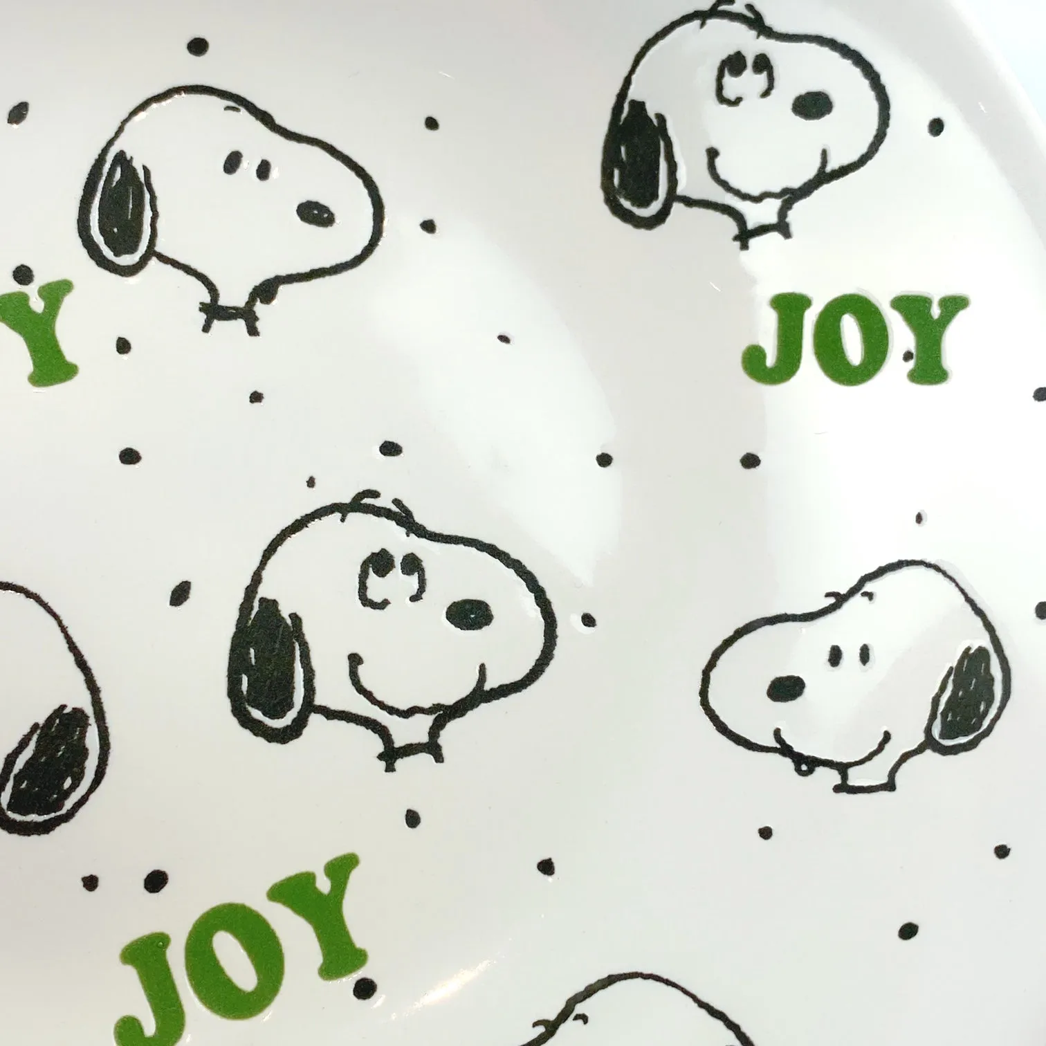 Peanuts Charlie Brown & Friends & Snoopy Dot Dot Joy Holiday Bowl 9"