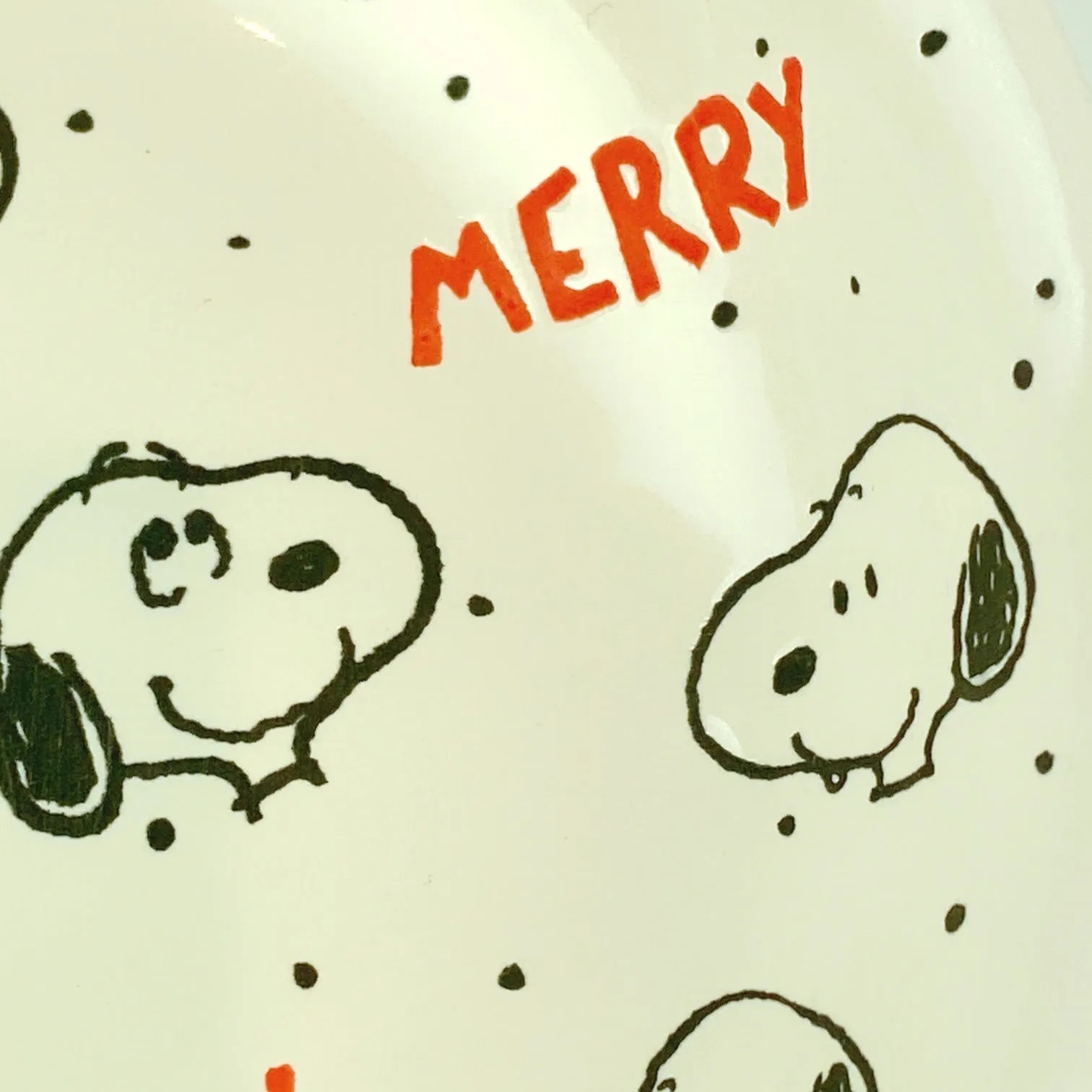 Peanuts Charlie Brown & Friends & Snoopy Dot Dot Merry Holiday Bowl 9"