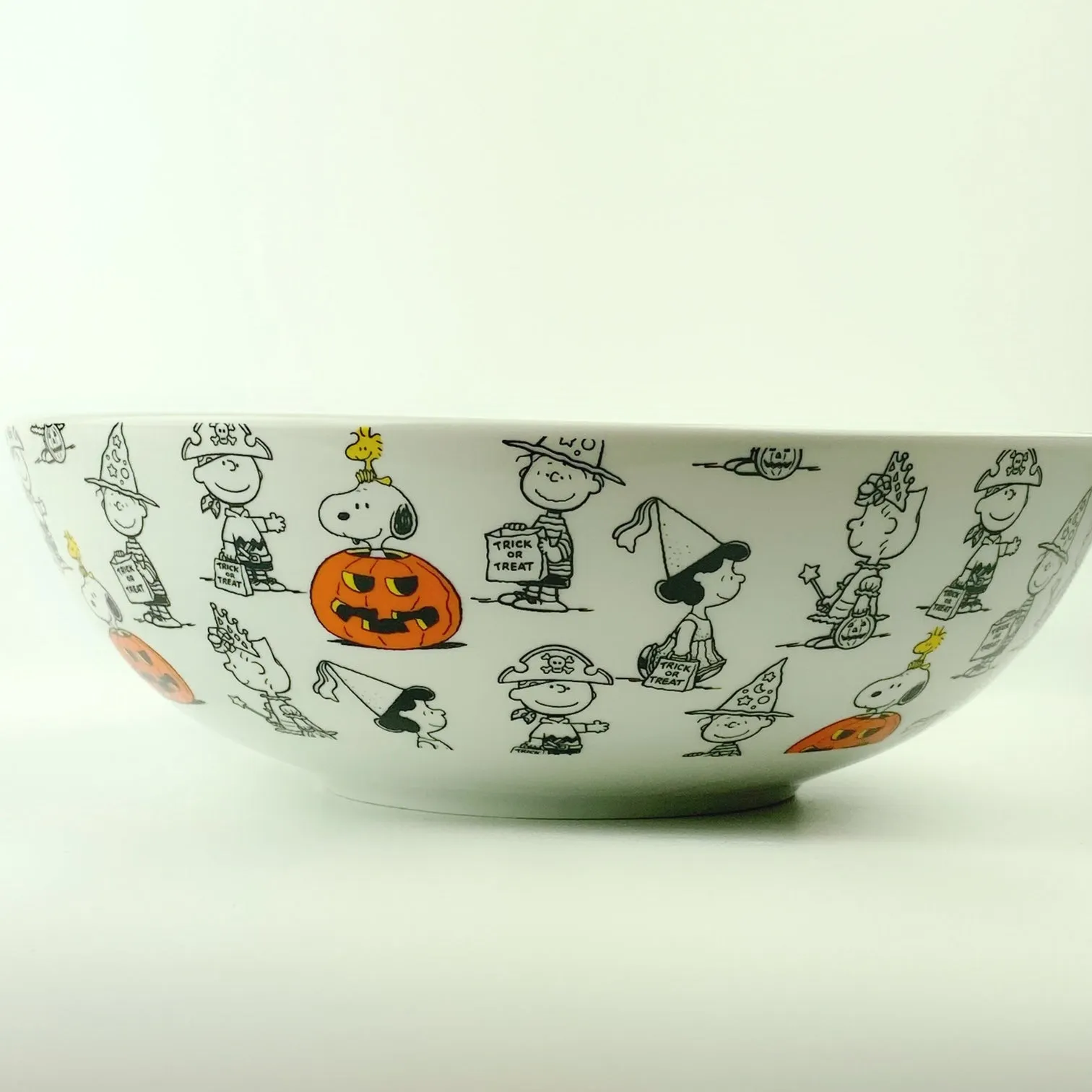 Peanuts Charlie Brown & Friends & Snoopy Great Pumpkin Big Halloween Bowl 10"