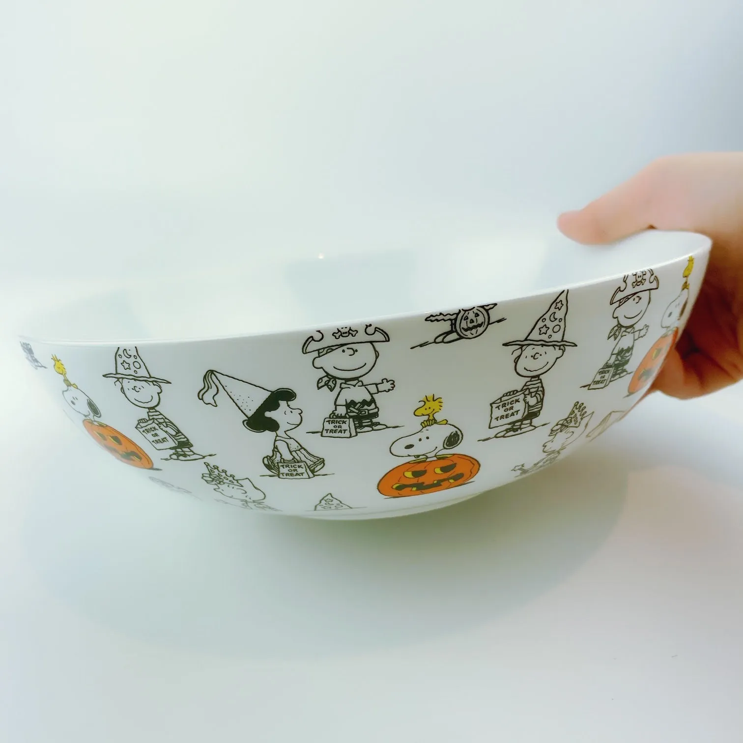 Peanuts Charlie Brown & Friends & Snoopy Great Pumpkin Big Halloween Bowl 10"