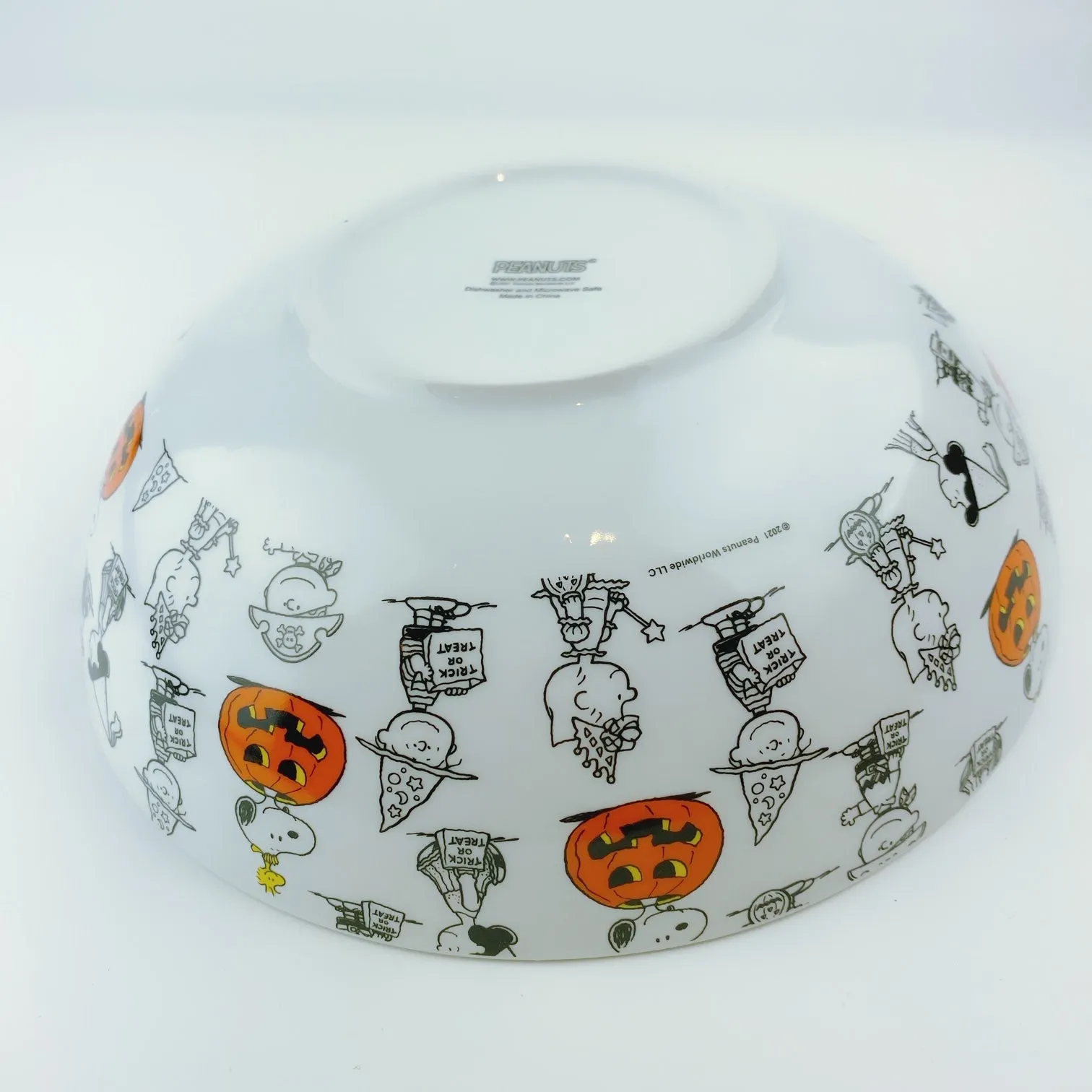 Peanuts Charlie Brown & Friends & Snoopy Great Pumpkin Big Halloween Bowl 10"