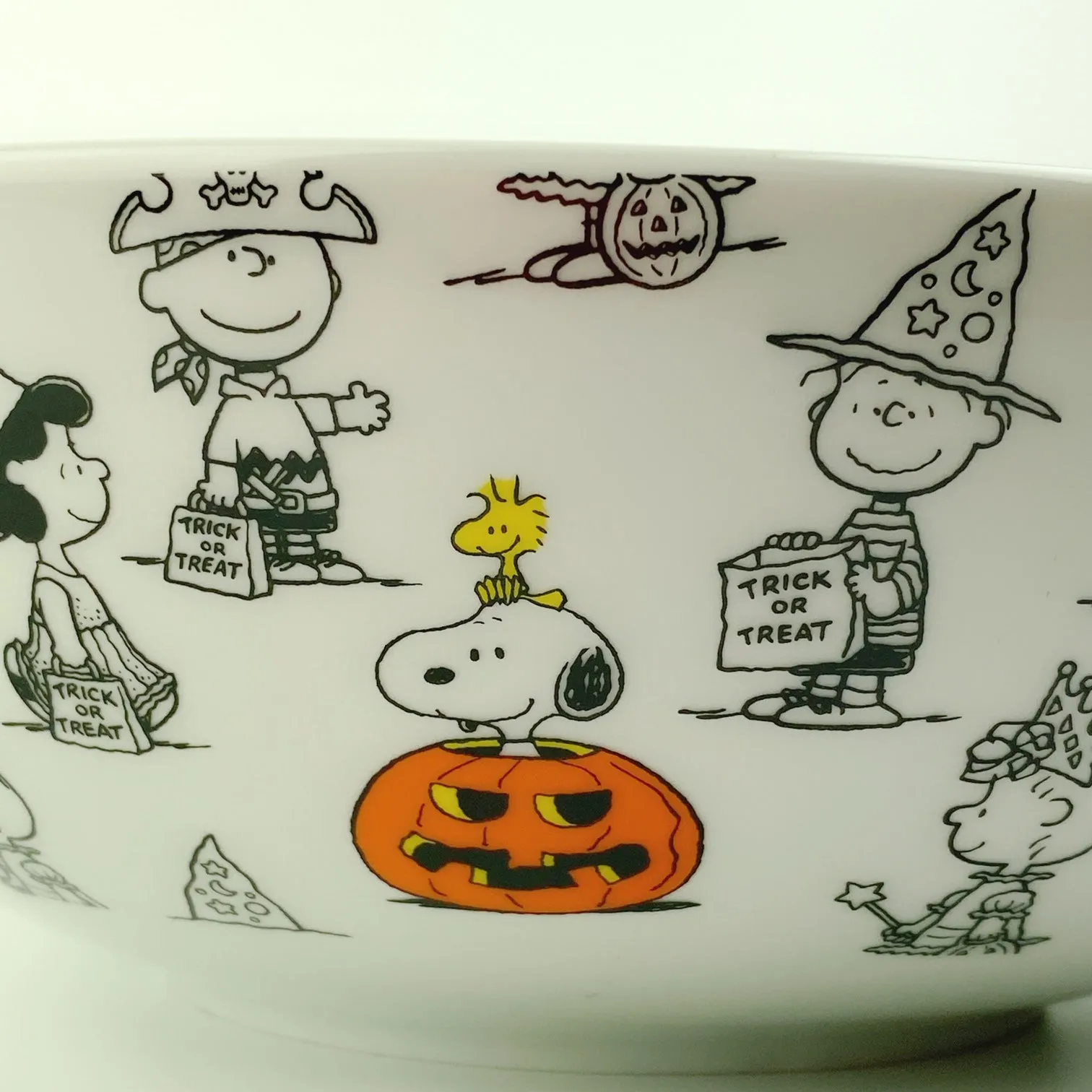 Peanuts Charlie Brown & Friends & Snoopy Great Pumpkin Big Halloween Bowl 10"