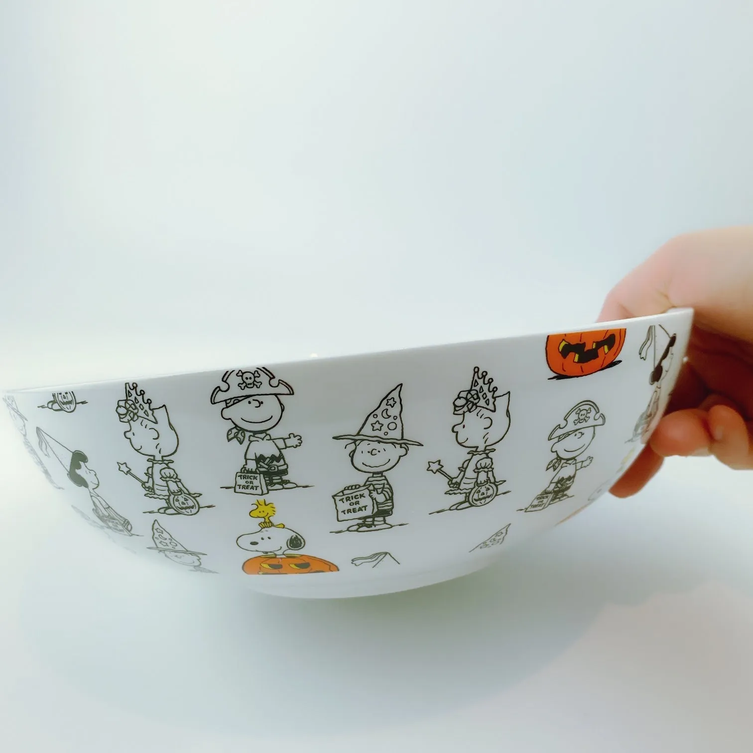 Peanuts Charlie Brown & Friends & Snoopy Great Pumpkin Big Halloween Bowl 10"