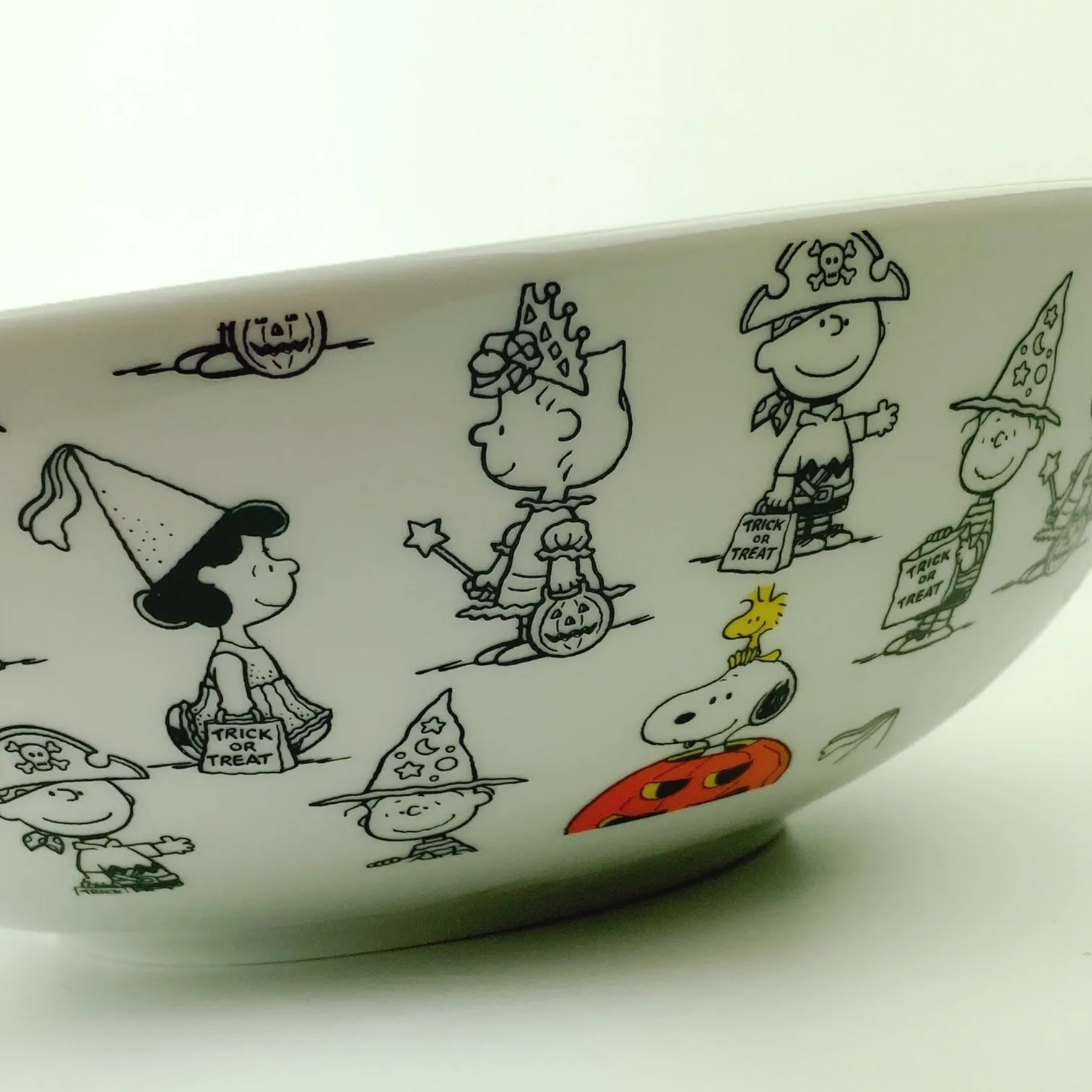 Peanuts Charlie Brown & Friends & Snoopy Great Pumpkin Big Halloween Bowl 10"