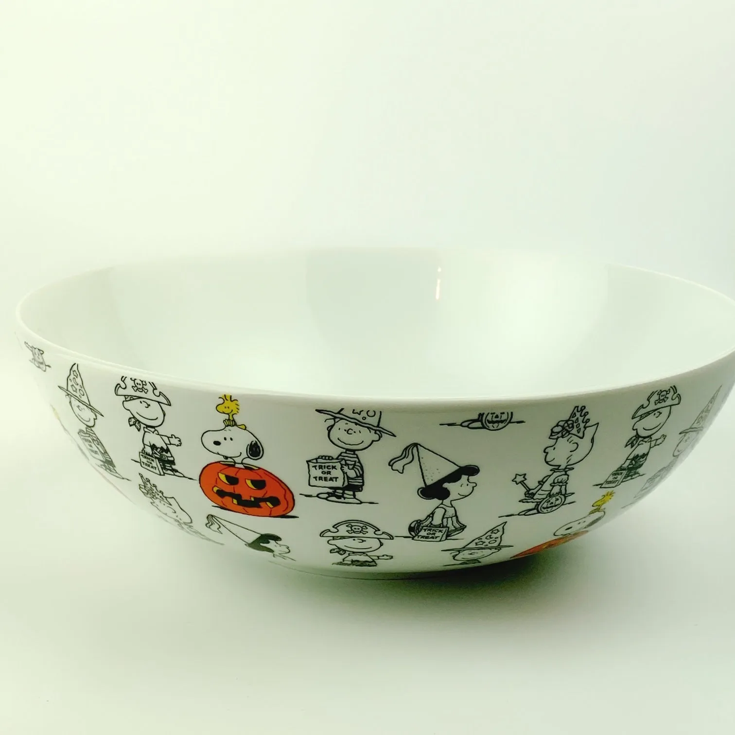 Peanuts Charlie Brown & Friends & Snoopy Great Pumpkin Big Halloween Bowl 10"