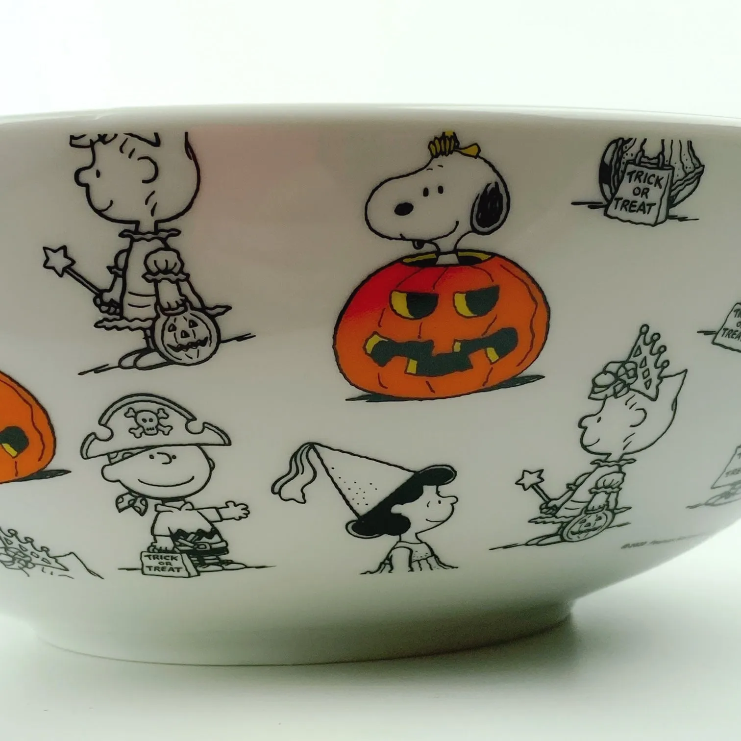 Peanuts Charlie Brown & Friends & Snoopy Great Pumpkin Big Halloween Bowl 10"