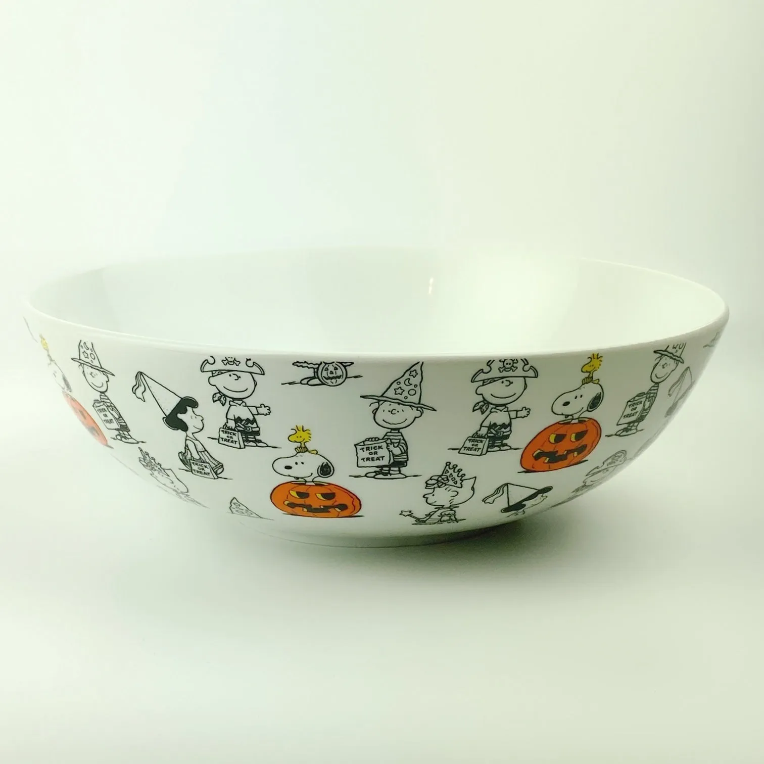 Peanuts Charlie Brown & Friends & Snoopy Great Pumpkin Big Halloween Bowl 10"