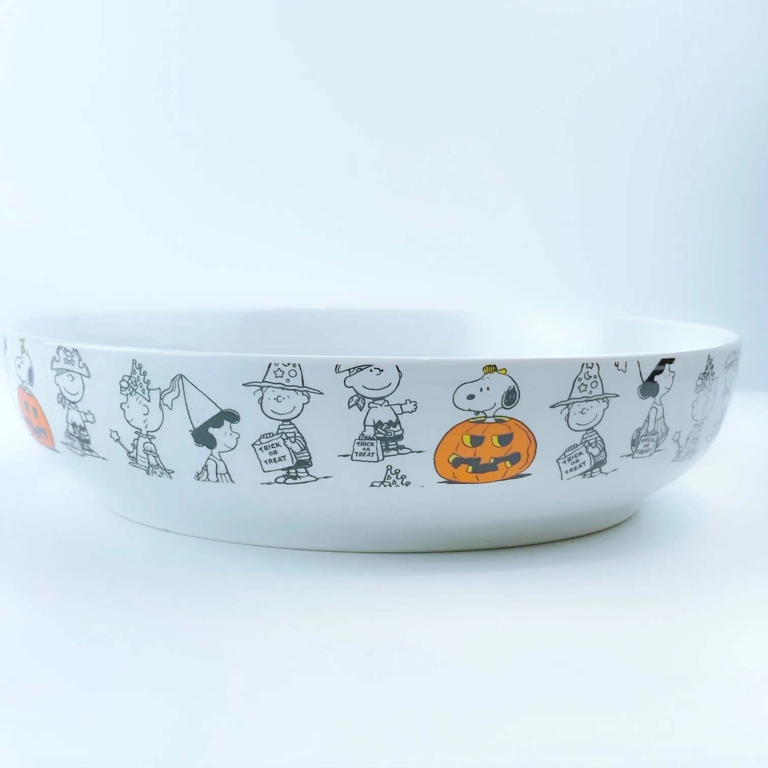 Peanuts Charlie Brown & Friends & Snoopy Great Pumpkin Halloween Plate Bowl 8.5"
