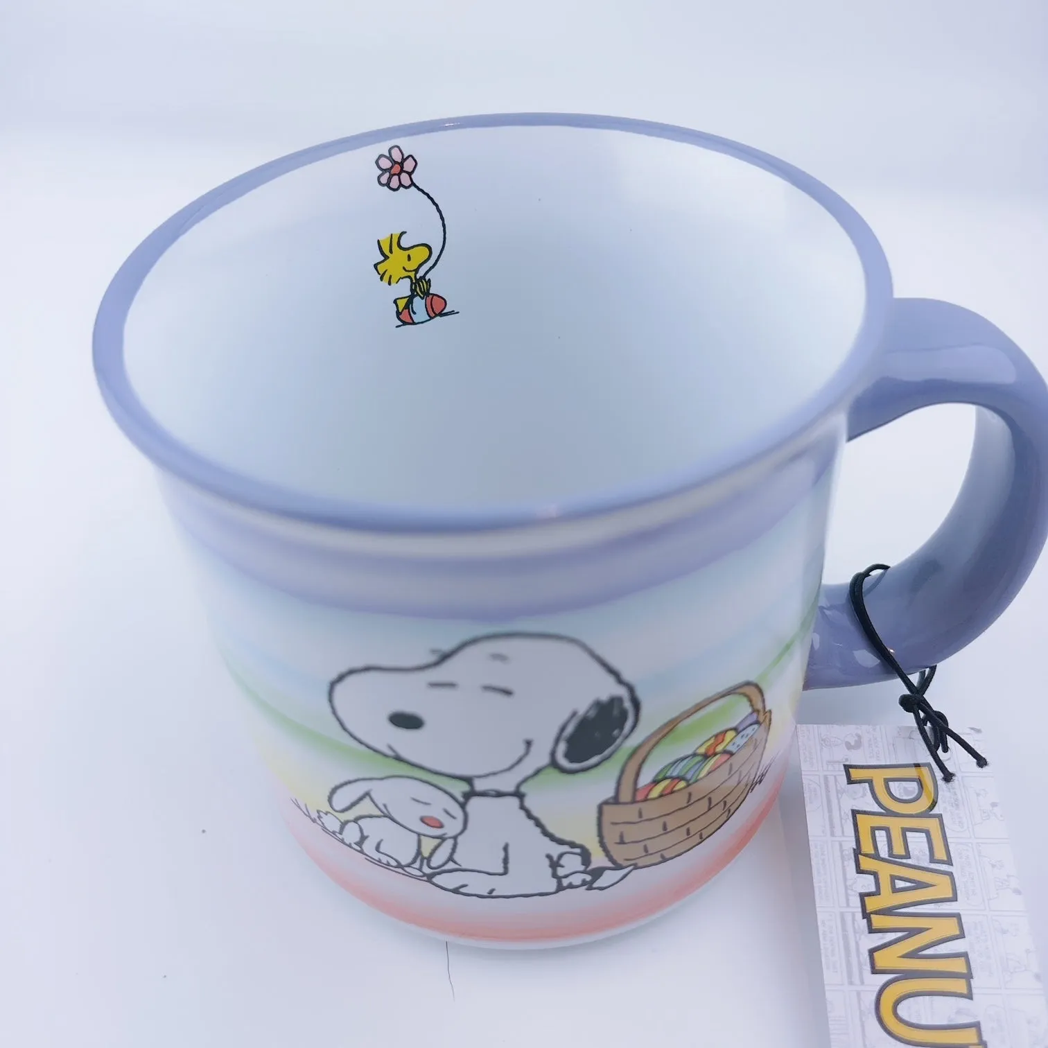 Peanuts Snoopy & Woodstock & Bunny With Easter Basket Big Coffee Mug Cup 21 oz