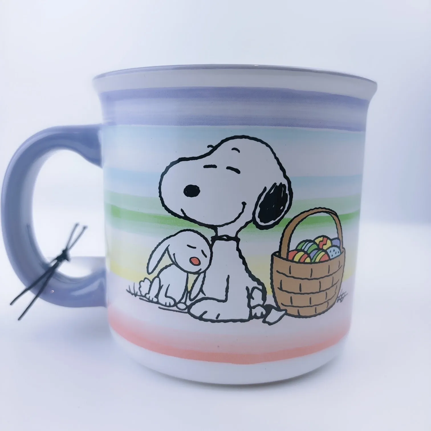 Peanuts Snoopy & Woodstock & Bunny With Easter Basket Big Coffee Mug Cup 21 oz