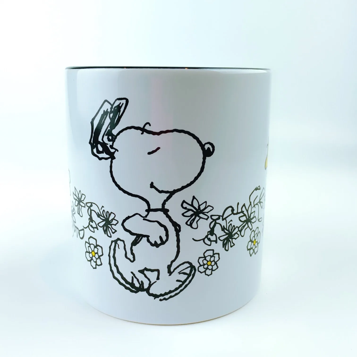 Peanuts Snoopy & Woodstock Floral Large Mug cup 21 oz