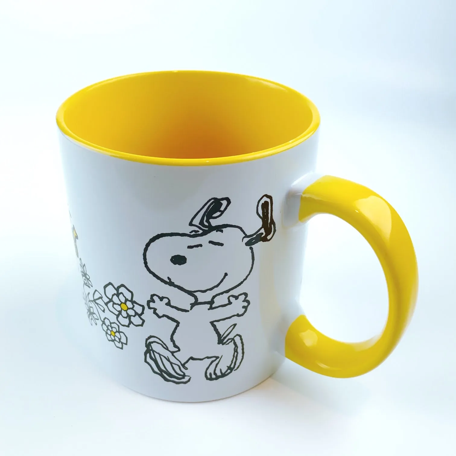 Peanuts Snoopy & Woodstock Floral Large Mug cup 21 oz