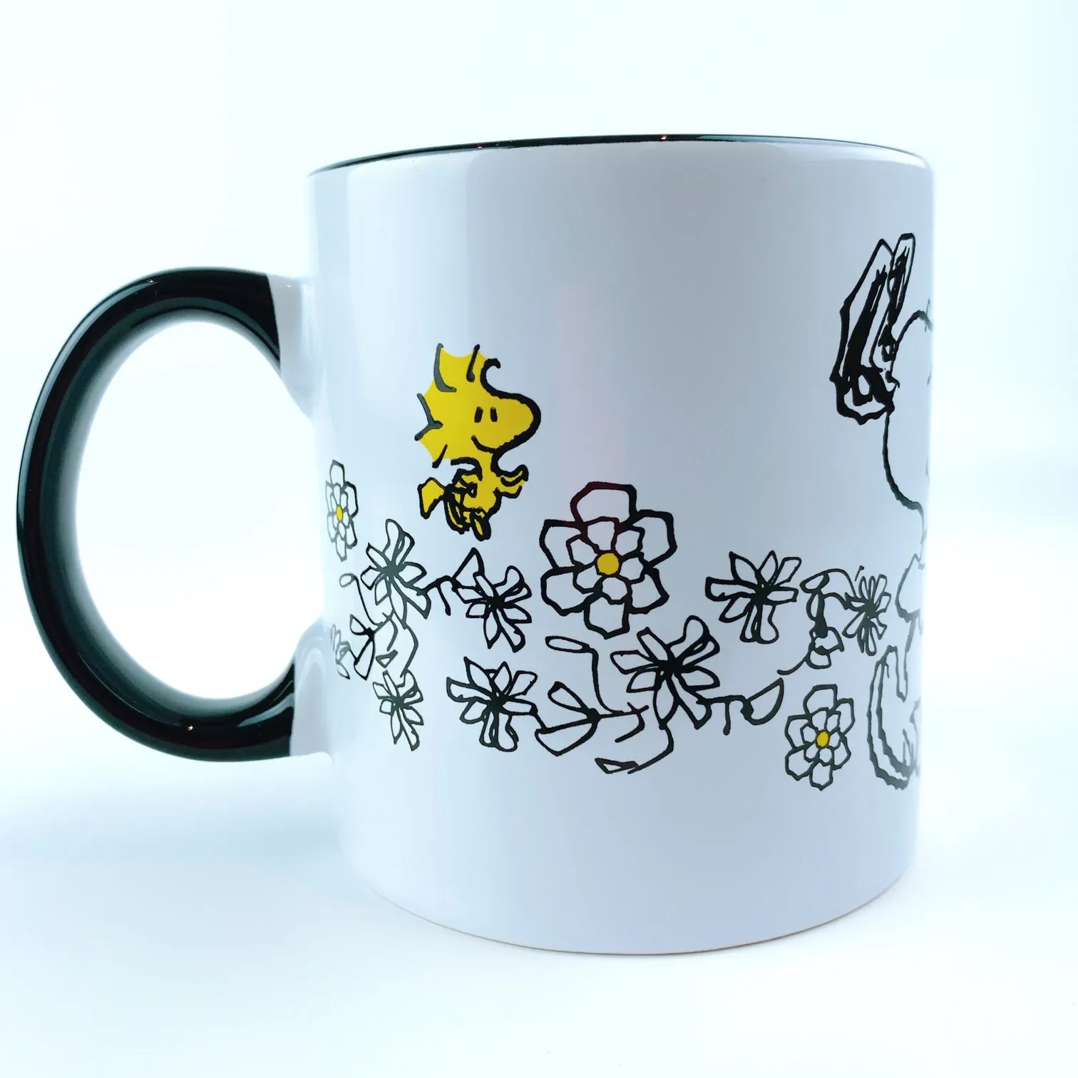 Peanuts Snoopy & Woodstock Floral Large Mug cup 21 oz