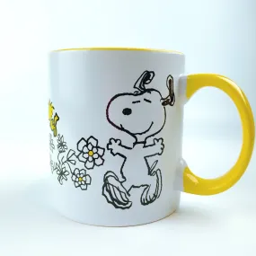 Peanuts Snoopy & Woodstock Floral Large Mug cup 21 oz