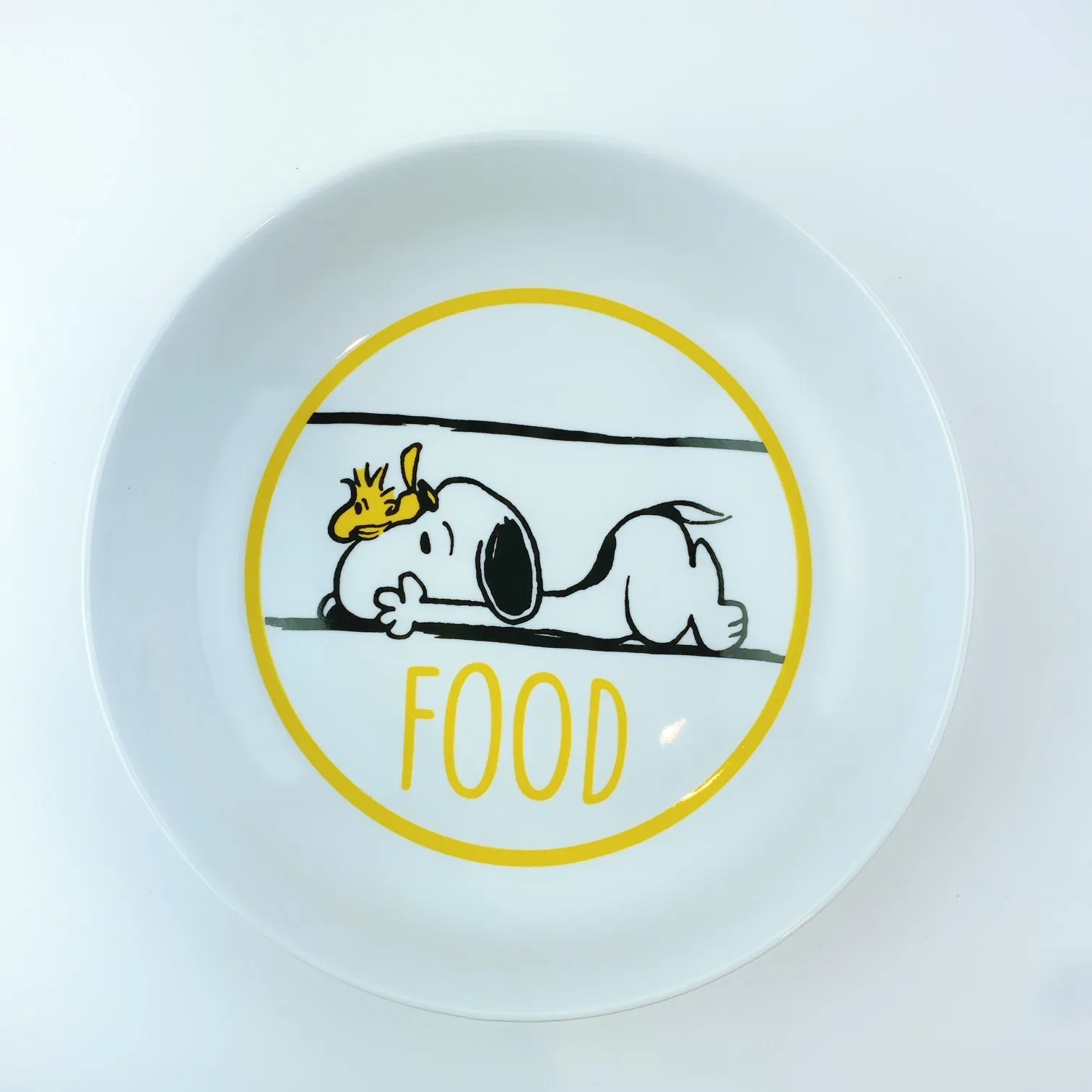 Peanuts Snoopy & Woodstock Prone Dinner Bowl Did Someone Say Food 8.5"