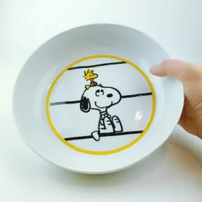 Peanuts Snoopy & Woodstock Sitting Dinner Bowl Did Someone Say Food 8.5"