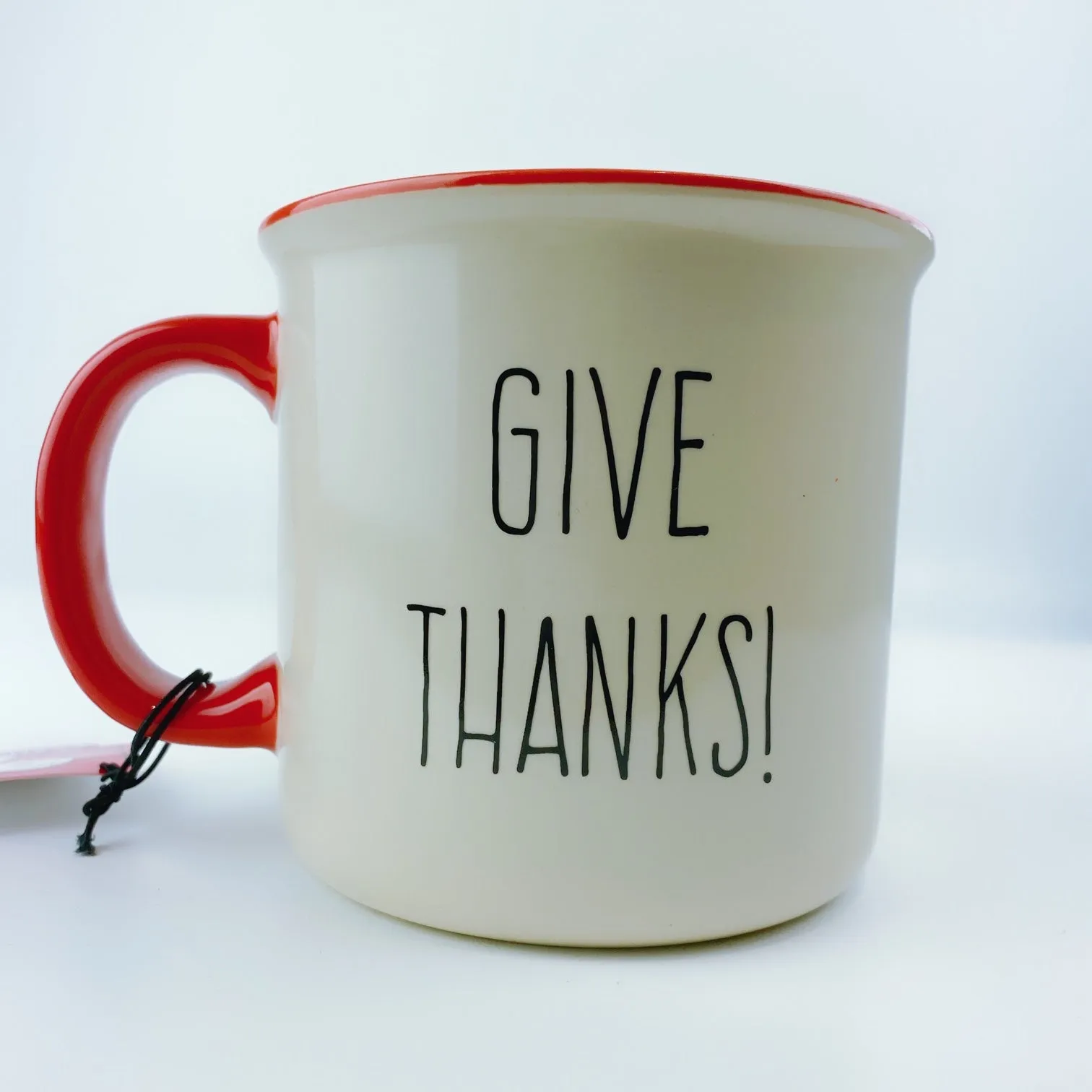 Peanuts Snoopy & Woodstock Thanksgiving 'Give Thanks!'  Large Mug 21 oz Red