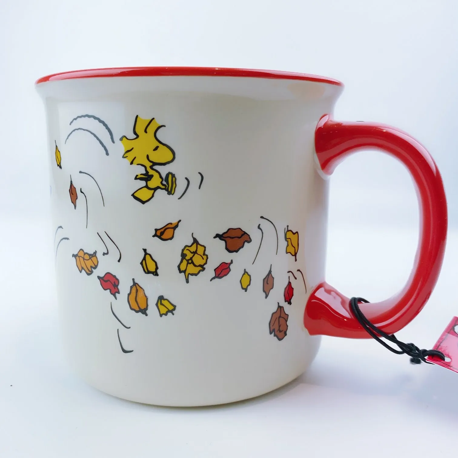 Peanuts Snoopy & Woodstock Thanksgiving 'Give Thanks!'  Large Mug 21 oz Red