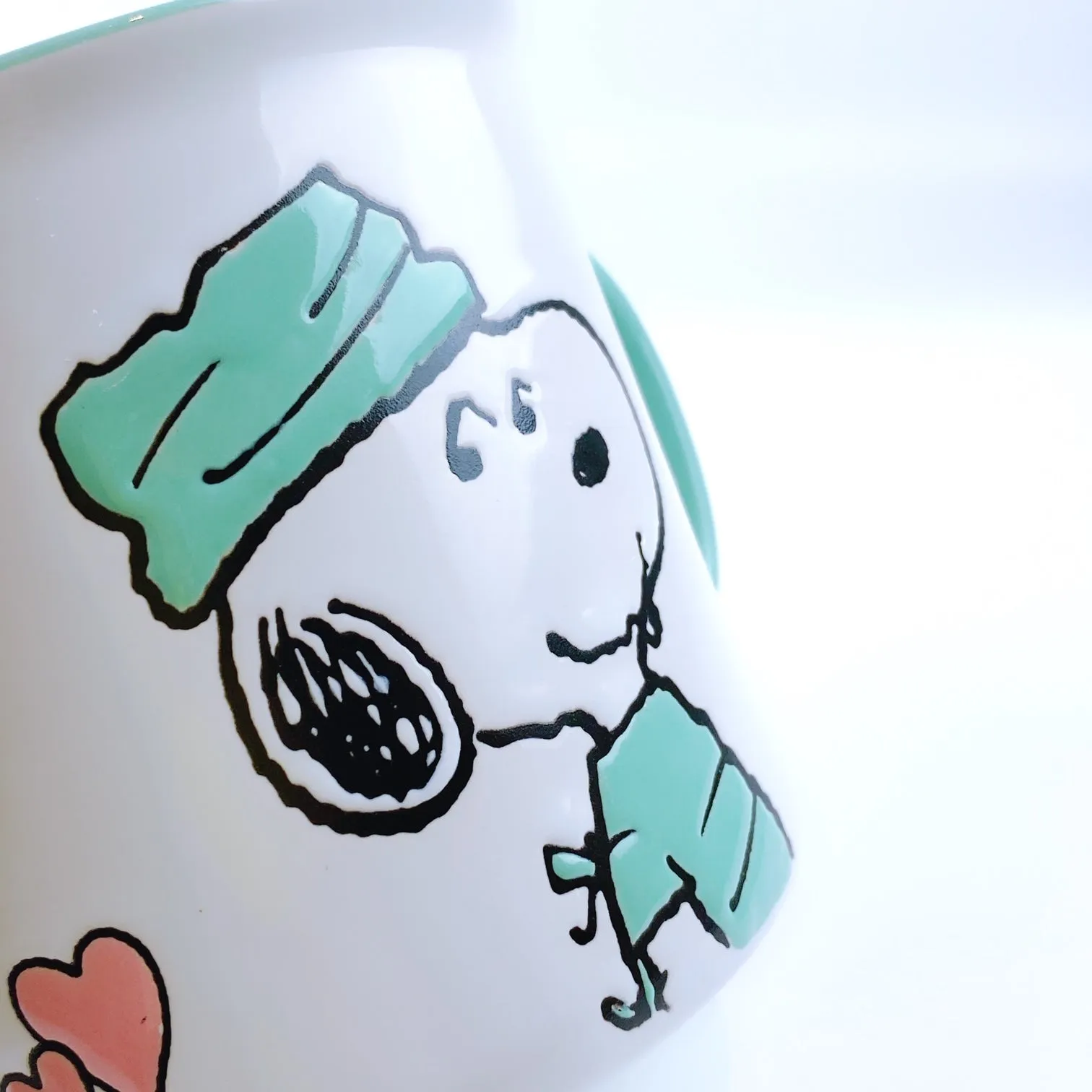 Peanuts Snoopy Scrub Wearing 'Thank You' Doctor Ceramic Mug 21 oz - Mint Green