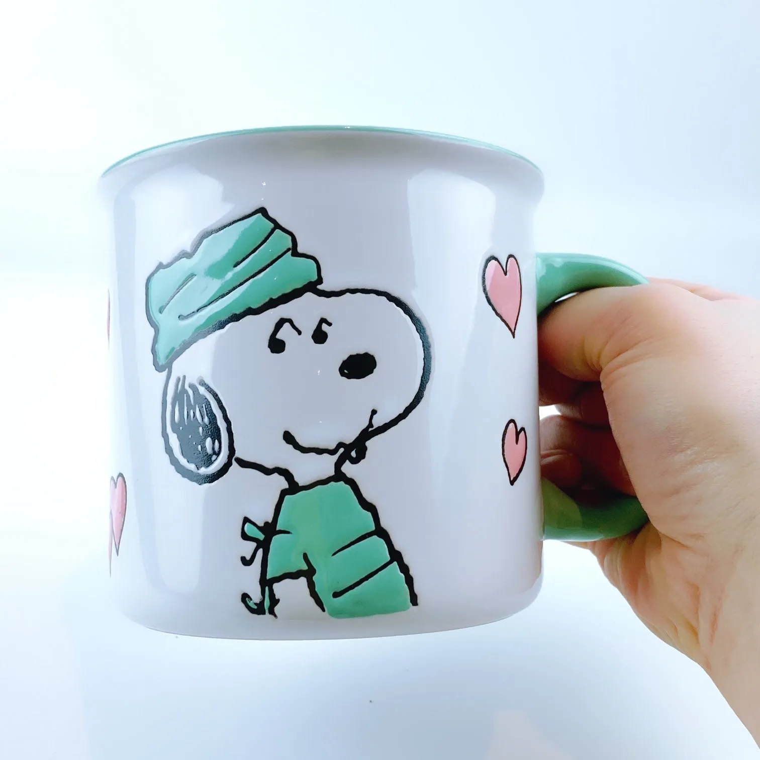 Peanuts Snoopy Scrub Wearing 'Thank You' Doctor Ceramic Mug 21 oz - Mint Green