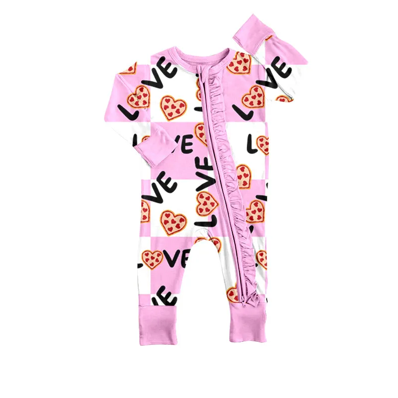 pre-order  LR0807 baby girl Valentine's Day long sleeve romper