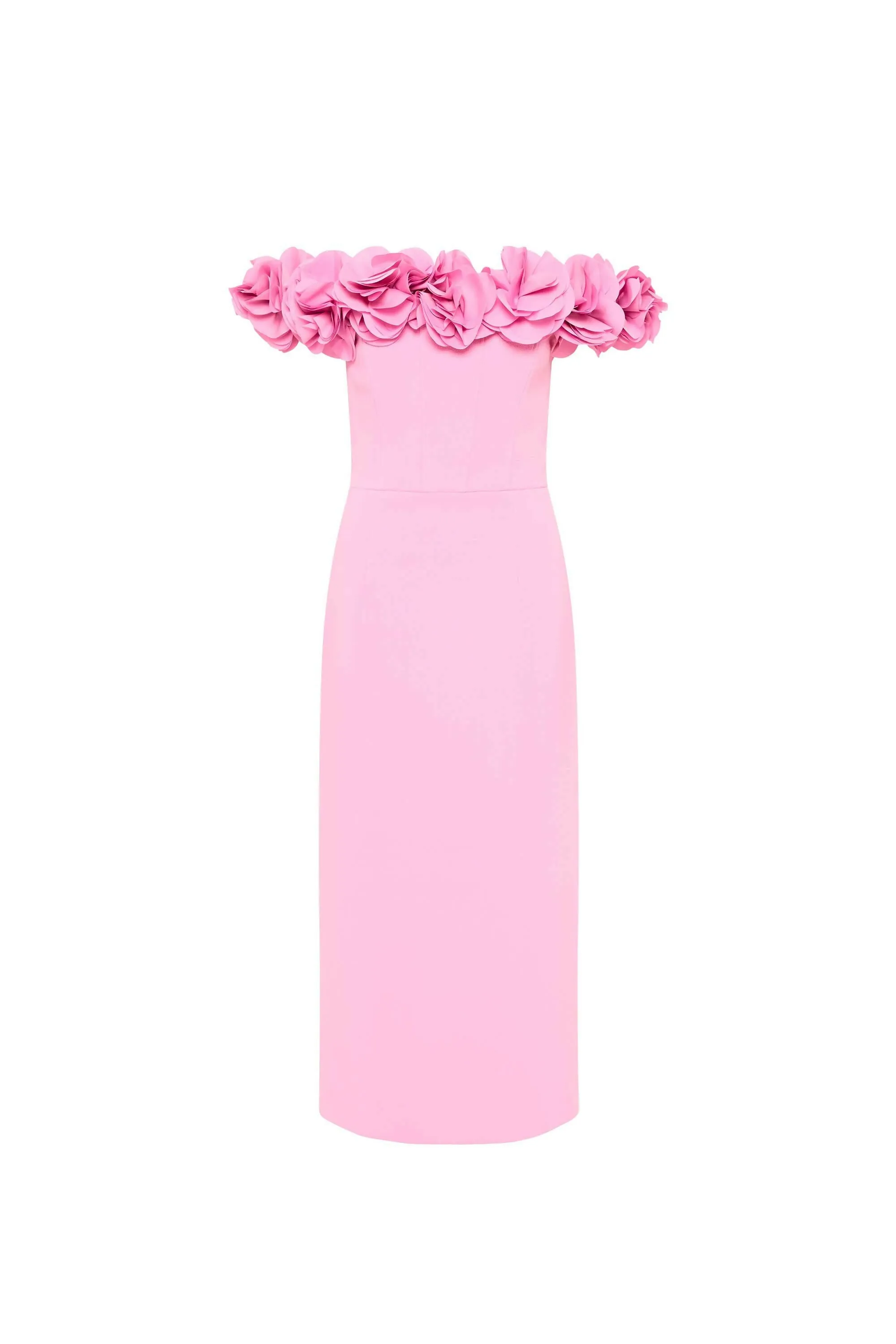 Rebecca Vallance Odetta Midi Dress in Pink Size 8