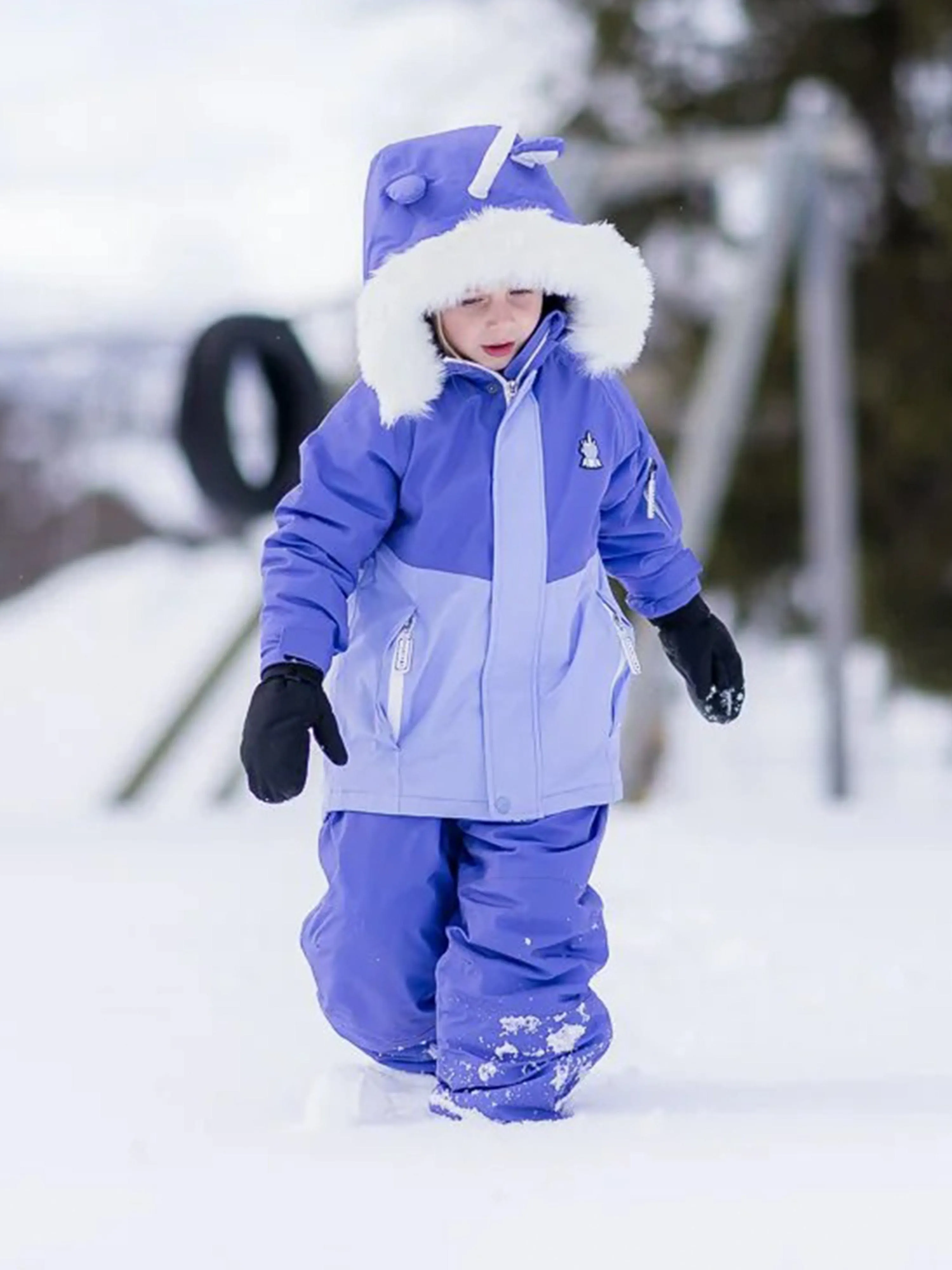 Roarsome Girls Sparkle The Unicorn Parka Ski Jacket in Purple