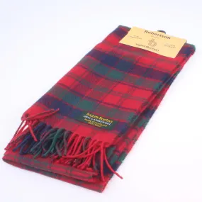 Robertson Red Modern Tartan Lambswool Scarf