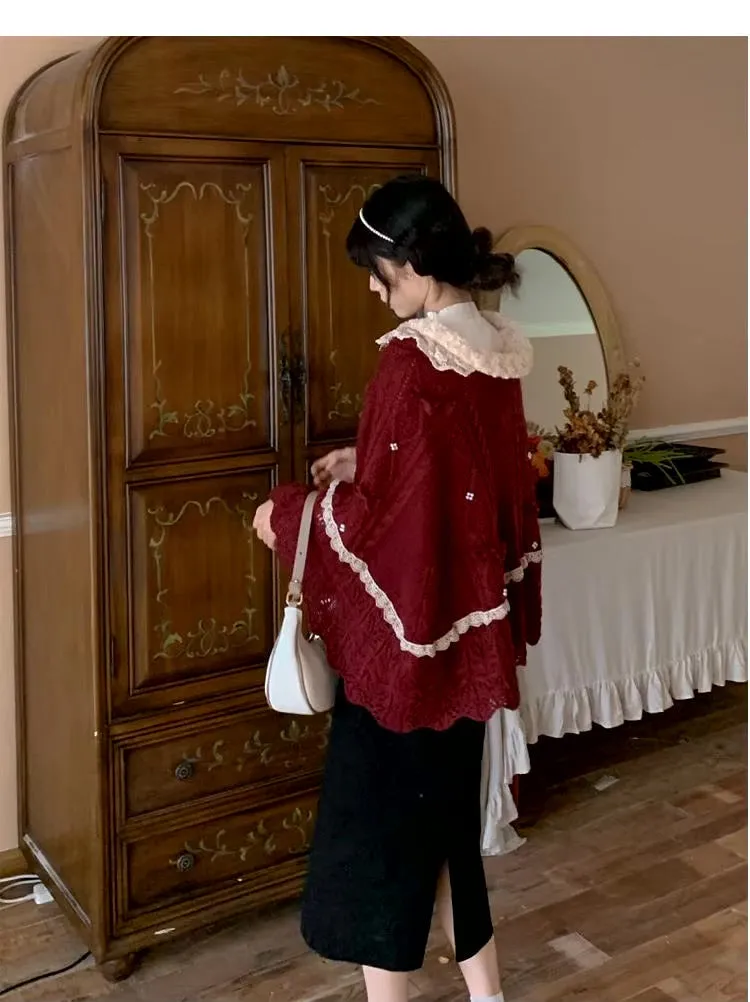 Ruffled Doily Red Cape