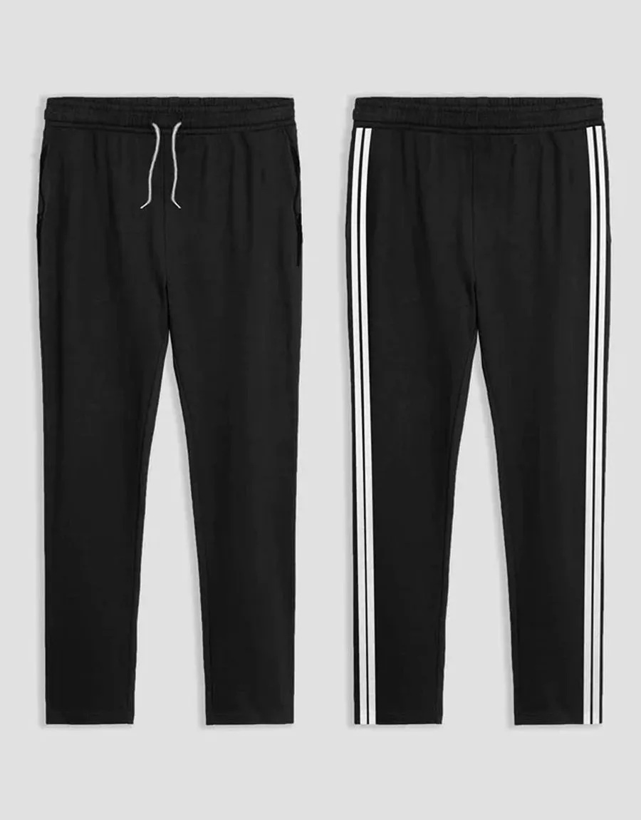 RZA Mens Super Soft Stripped Summer Trouser - BLACK