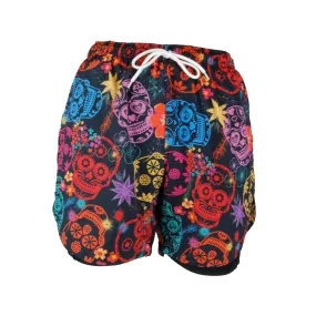 Sale Double Layer Jazzy Shorts | Day of the Dead