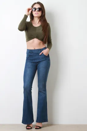 Side Zip Flare Denim Jeans