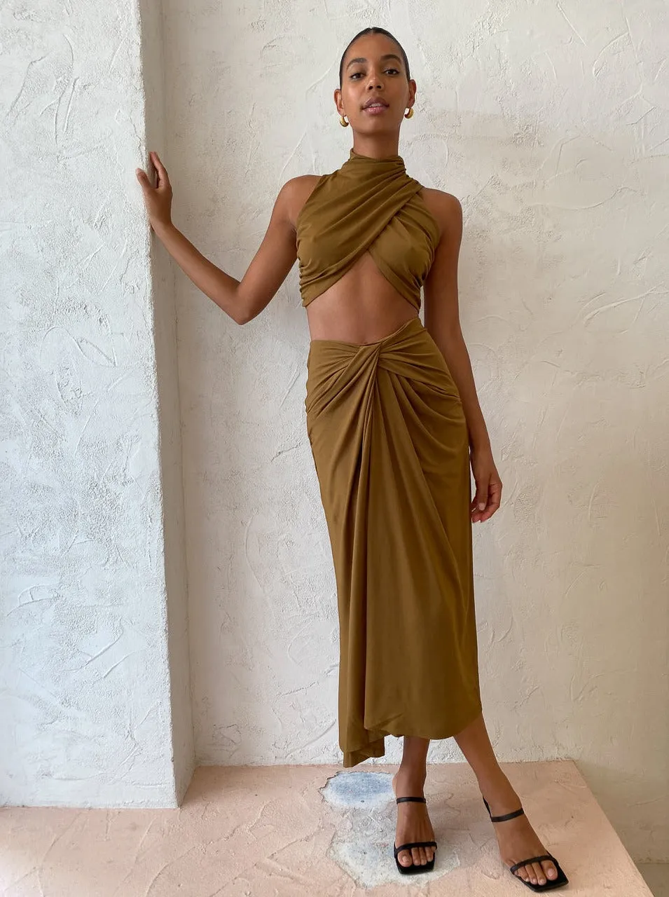 Significant Other Liana Skirt in Dark Gold