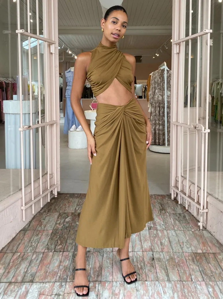 Significant Other Liana Skirt in Dark Gold