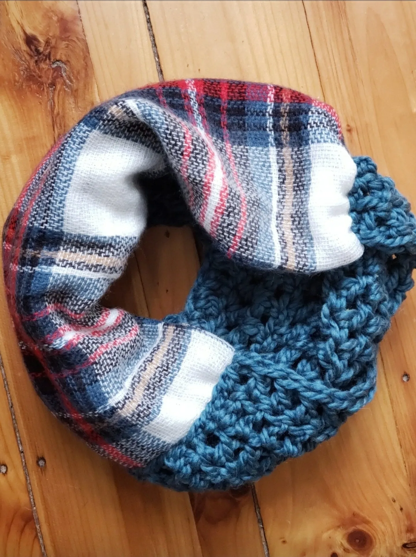 Teal Bliss Plaid Infinity Scarf