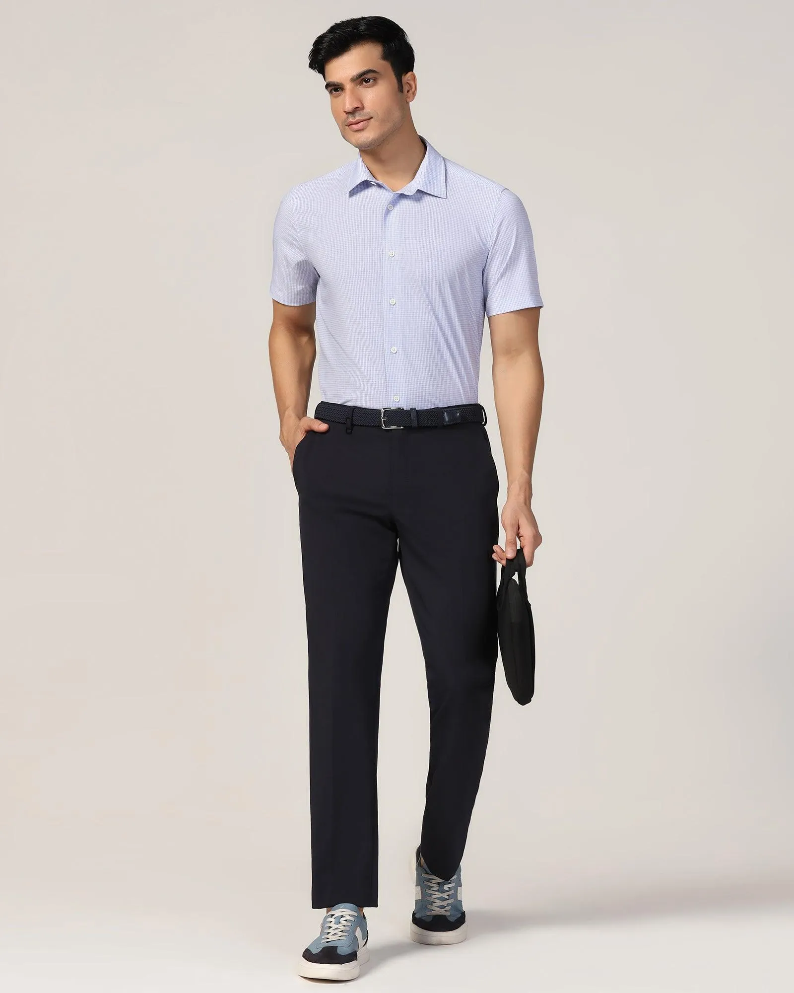 TechPro Slim Fit B-91 Formal Navy Solid Trouser - Sonet