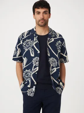 The Print Camp Collar Shirt in Indigo