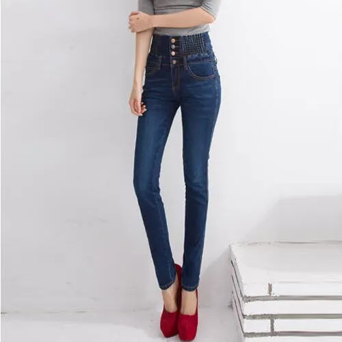 VenusFox High Waist Elastic Skinny Denim Plus Sizes