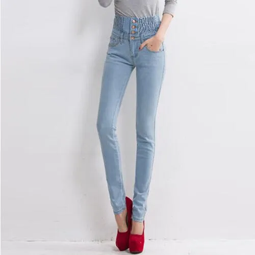 VenusFox High Waist Elastic Skinny Denim Plus Sizes