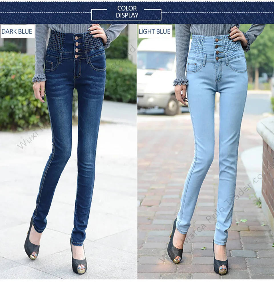 VenusFox High Waist Elastic Skinny Denim Plus Sizes