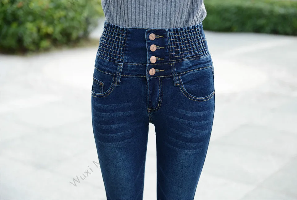 VenusFox High Waist Elastic Skinny Denim Plus Sizes