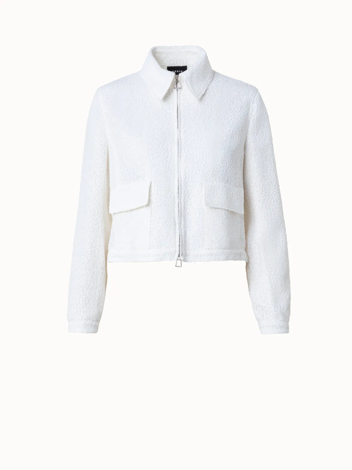 Viscose Cotton Open Weave Blouson Jacket