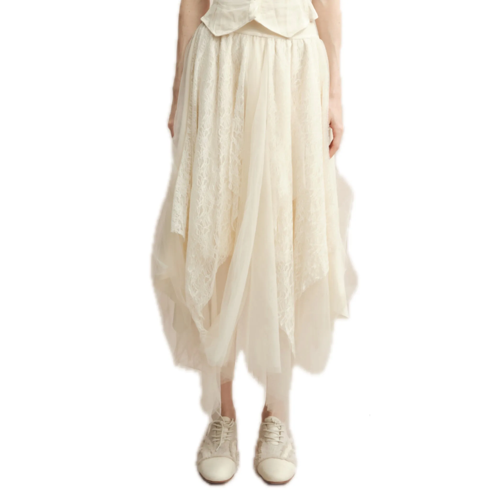 White Lace Gauze Skirt