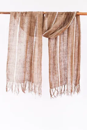 Wild Silk Scarf Stripes Natural   Sun Bleached, Large