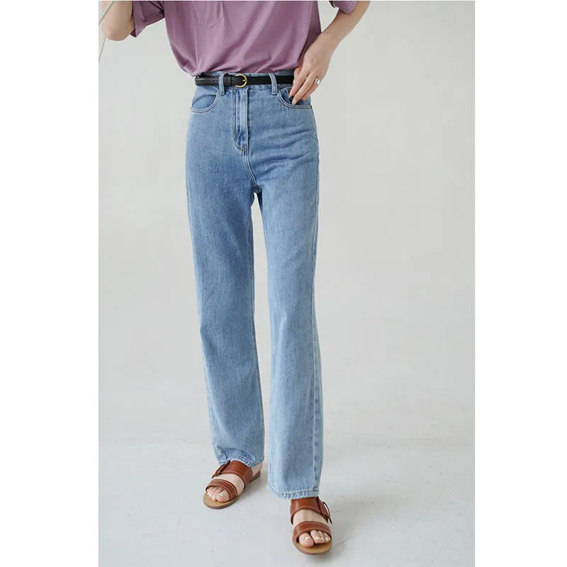 Women's Thin Casual Fit Straight-leg Wide-leg Jeans